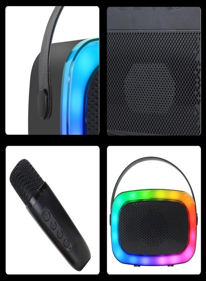 ستوريو ميكروفون كاريوكي قابل لإعادة الشحن من ستوريو مع مكبر صوت للغناء | ميكروفون بلوتوث لاسلكي مع أضواء LED | ميكروفون موسيقي محمول للأطفال والبالغين | لعبة موسيقية وهدية عيد ميلاد - مستطيل - Image 4